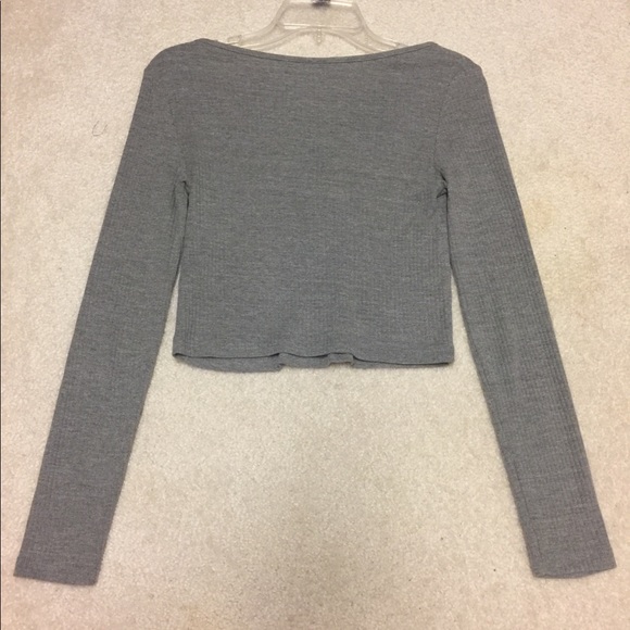 TOPSHOP ribbed V-Neck crop top - Picture 3 of 5